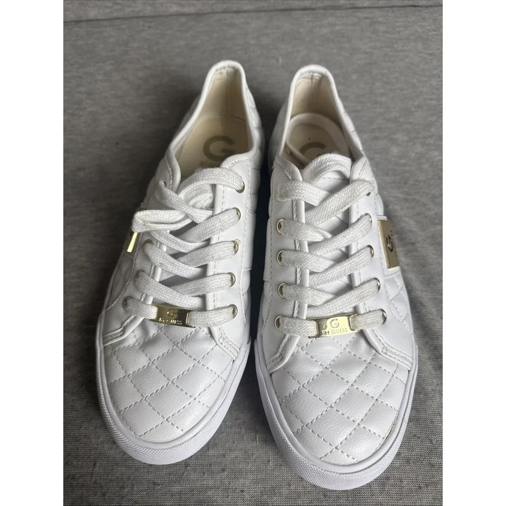 G By Guess GGoadie2-M Womens White Quilted Designer Sneakers Size 8.5M - Picture 2 of 11
